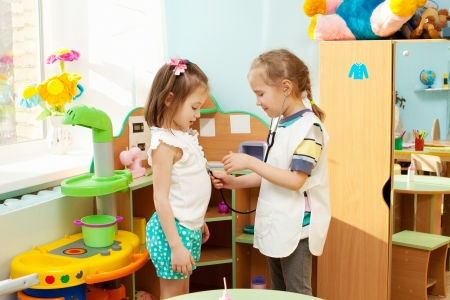Children playing in daycare center